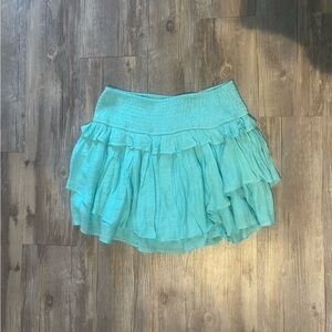 DO+BE Turquoise Layered Mini Skirt